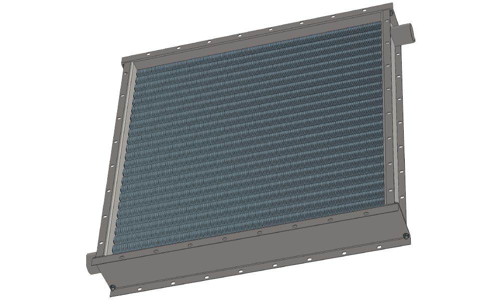 3 d модель парового приточного калорифера. Масса 113 кг