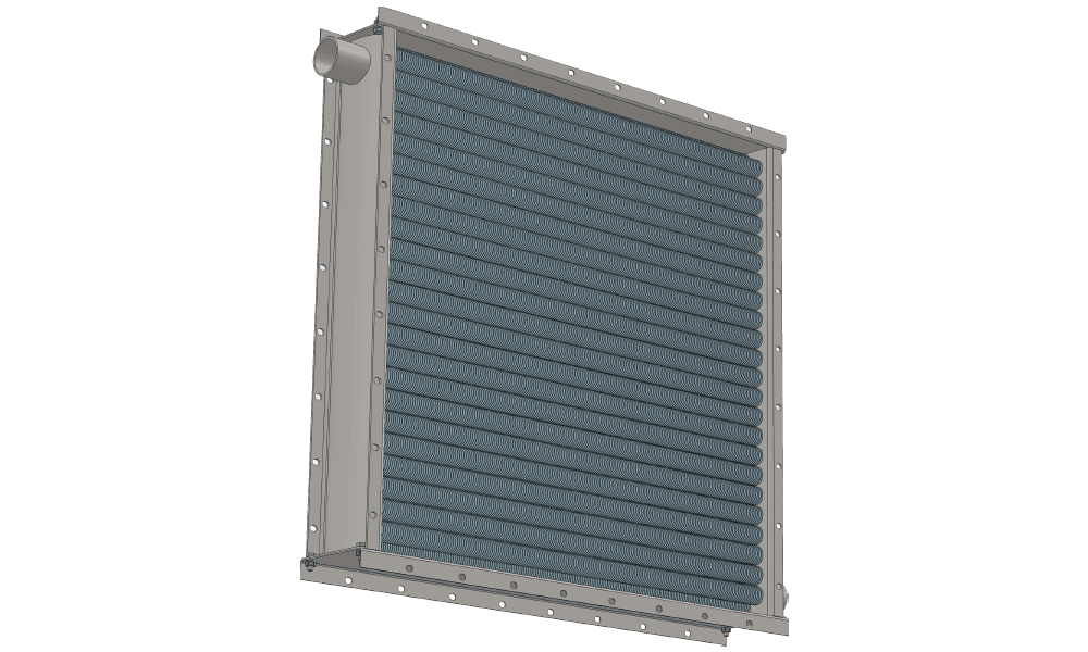 Чертеж парового теплообменника. Площадь поверхности теплообмена 51.3 м2