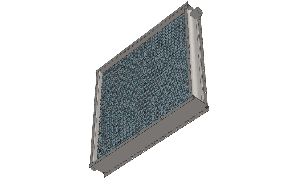 3 d модель парового приточного калорифера. Масса 130 кг