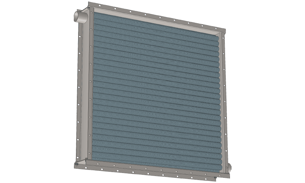 Чертеж парового теплообменника. Площадь поверхности теплообмена 60.3 м2