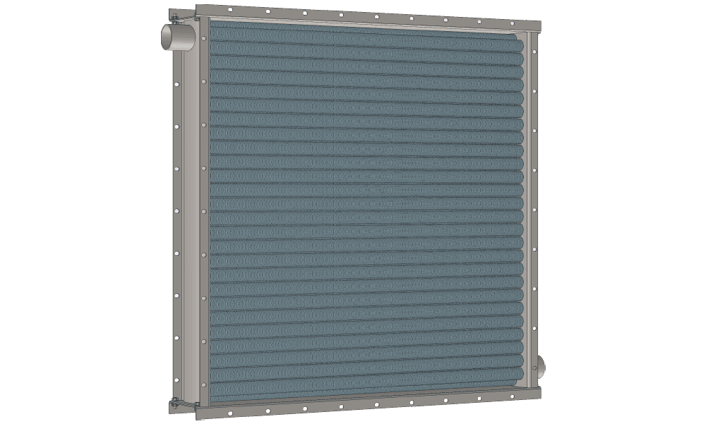 Чертеж парового теплообменника. Площадь поверхности теплообмена 65.0 м2