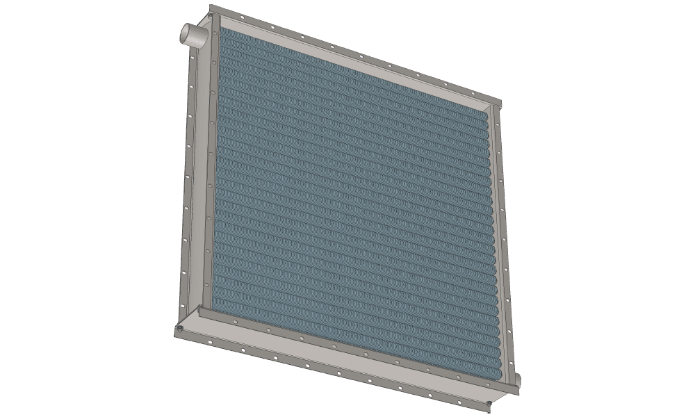 Чертеж парового теплообменника. Площадь поверхности теплообмена 70.0 м2