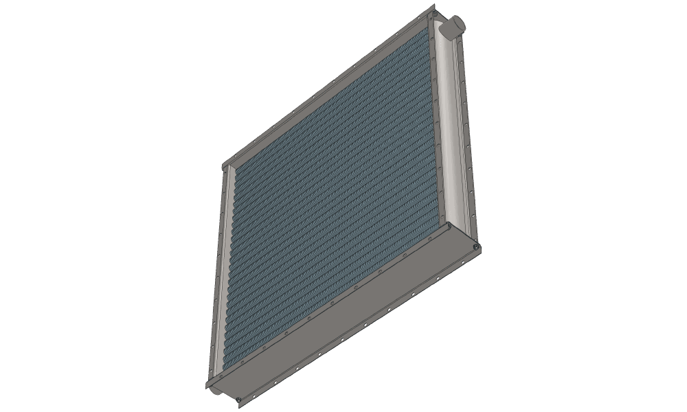 3 d модель парового приточного калорифера. Масса 157 кг