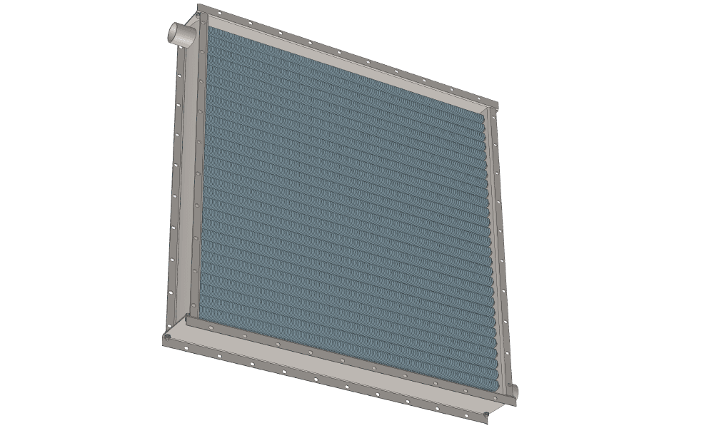 Чертеж парового теплообменника. Площадь поверхности теплообмена 75.1 м2