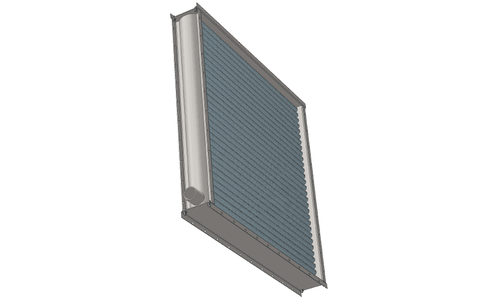 3 d модель парового приточного калорифера. Масса 166 кг