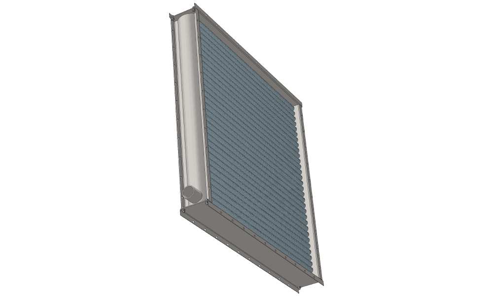 3 d модель парового приточного калорифера. Масса 177 кг