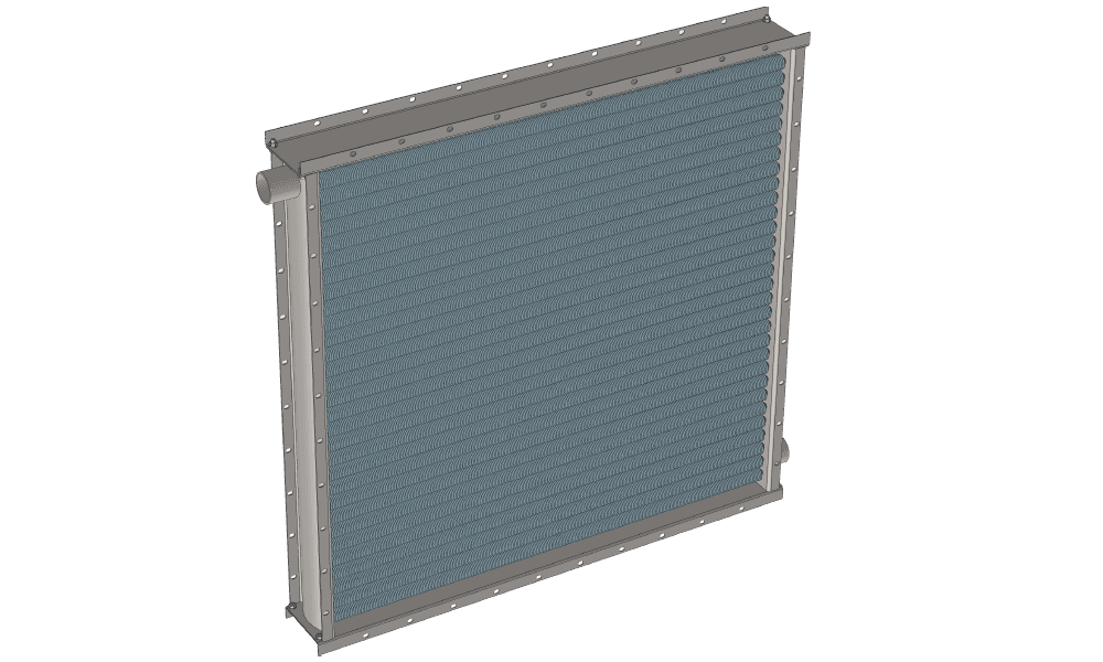 Чертеж парового теплообменника. Площадь поверхности теплообмена 85.9 м2