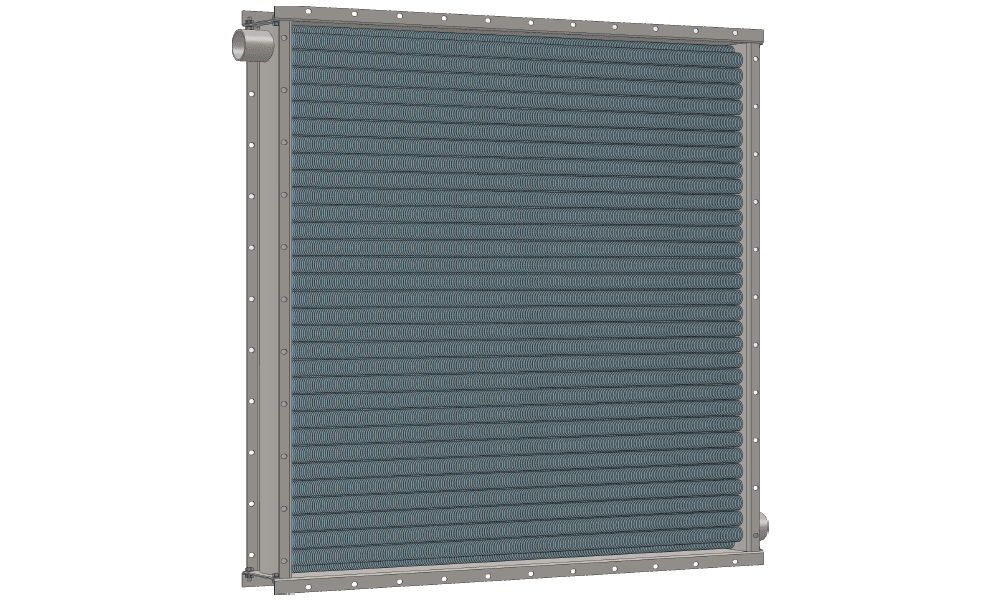 Чертеж парового теплообменника. Площадь поверхности теплообмена 91.6 м2