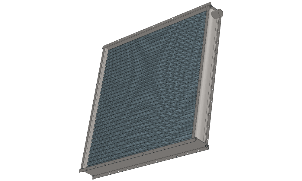 3 d модель парового приточного калорифера. Масса 197 кг