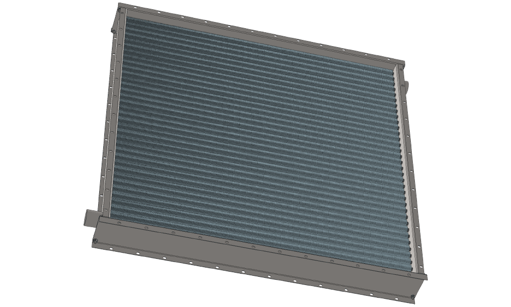 3 d модель парового приточного калорифера. Масса 219 кг