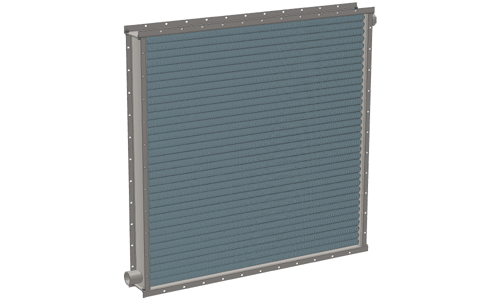 Чертеж парового теплообменника. Площадь поверхности теплообмена 109.6 м2