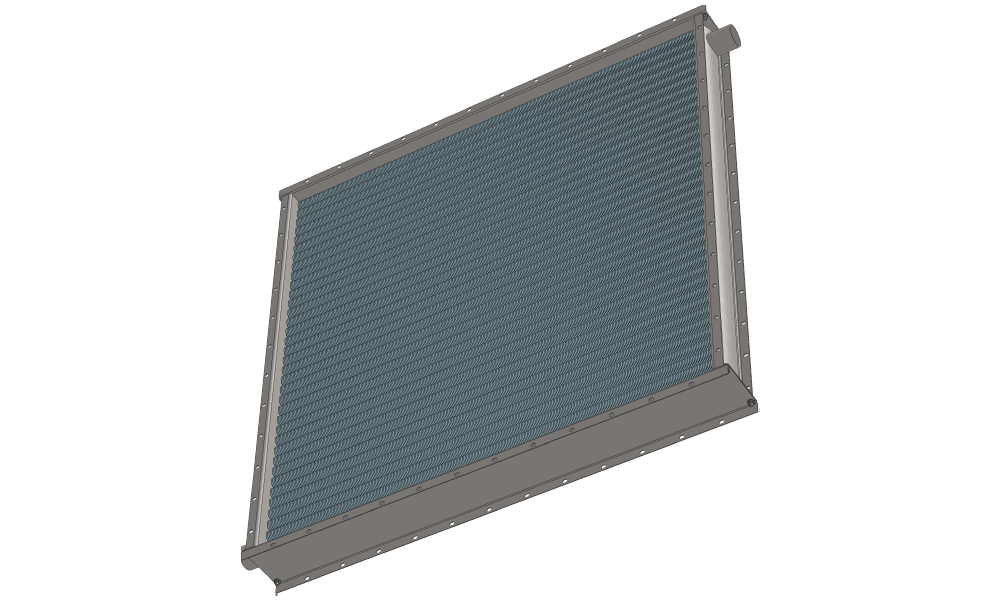 3 d модель парового приточного калорифера. Масса 230 кг