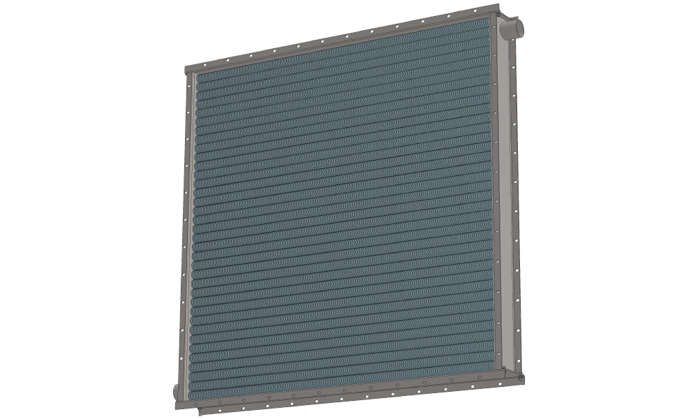 Чертеж парового теплообменника. Площадь поверхности теплообмена 116.0 м2