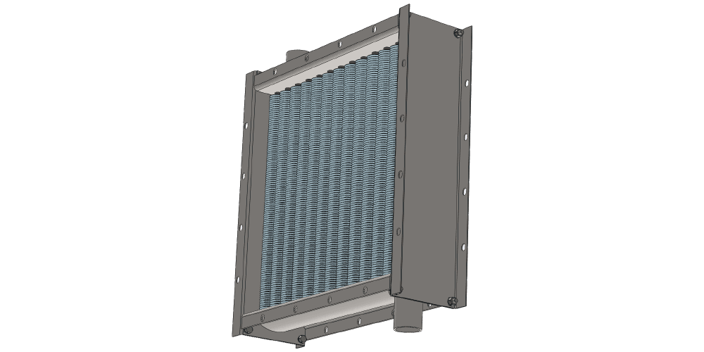 3 d модель парового приточного калорифера. Масса 42 кг