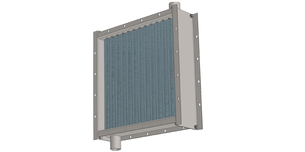 Чертеж парового теплообменника. Площадь поверхности теплообмена 14.9 м2