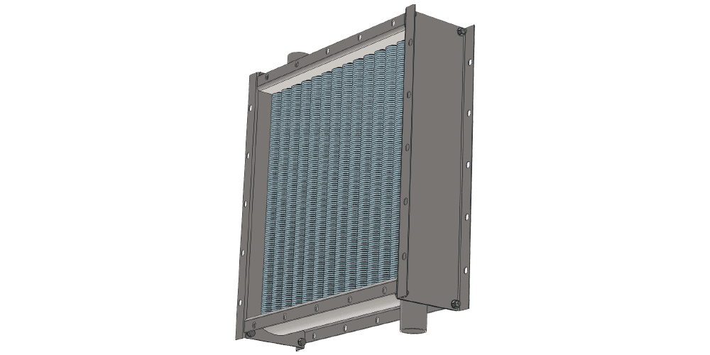 3 d модель парового приточного калорифера. Масса 47 кг