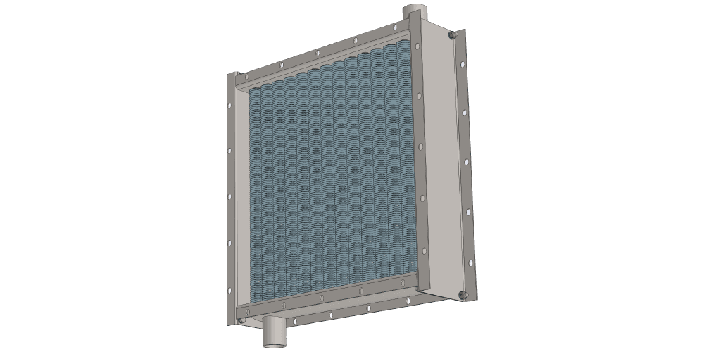 Чертеж парового теплообменника. Площадь поверхности теплообмена 17.3 м2