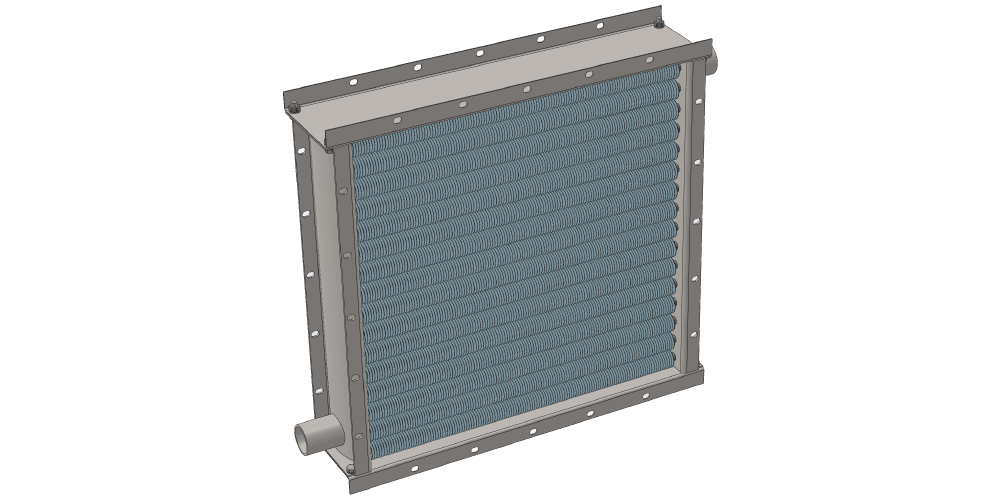 Чертеж парового теплообменника. Площадь поверхности теплообмена 22.7 м2