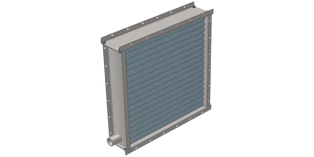 Чертеж парового теплообменника. Площадь поверхности теплообмена 25.6 м2