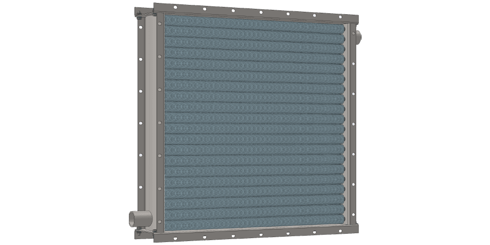 Чертеж парового теплообменника. Площадь поверхности теплообмена 35.6 м2