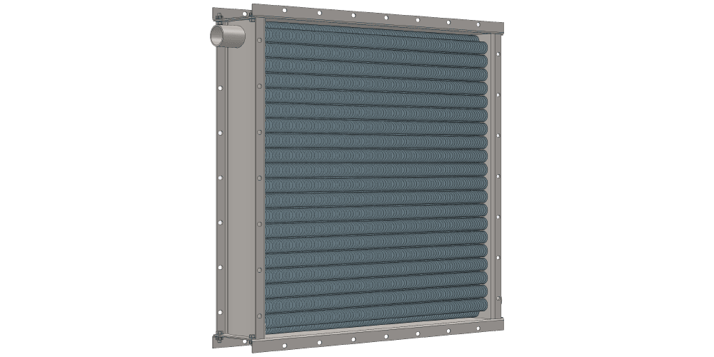 Чертеж парового теплообменника. Площадь поверхности теплообмена 39.2 м2