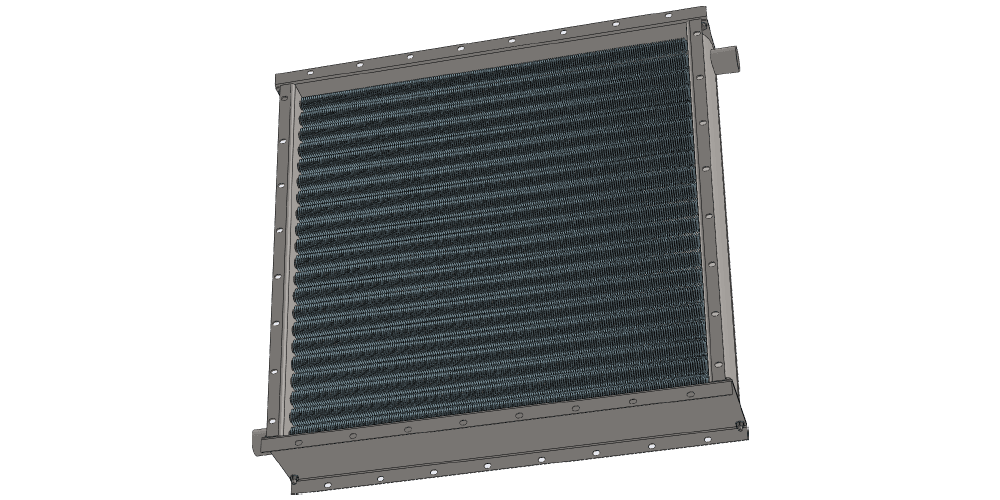 3 d модель парового воздухонагревателя. Площадь теплообмена 37.2 м2