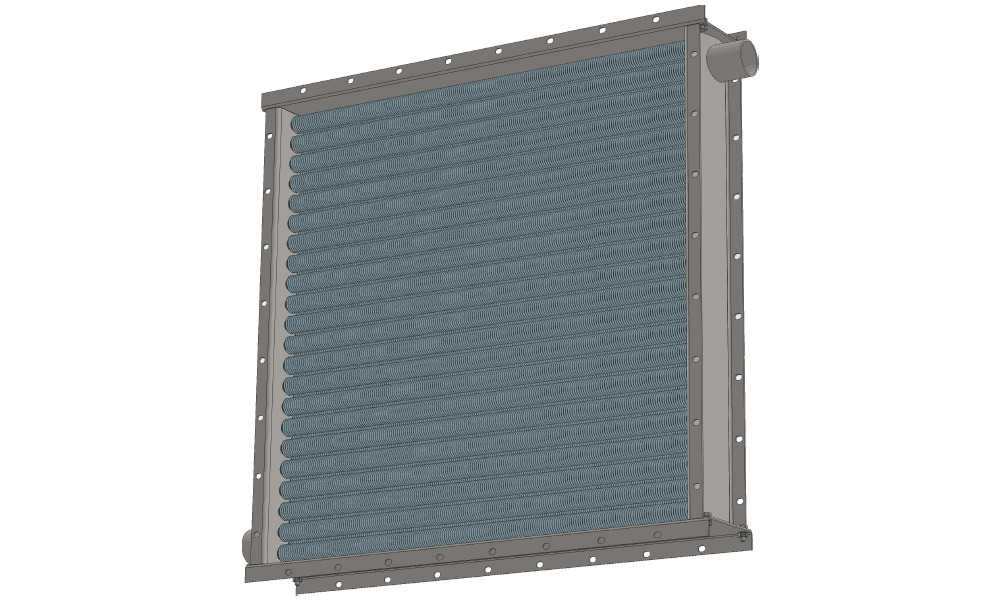 Чертеж парового воздухонагревателя. Вес 120 кг