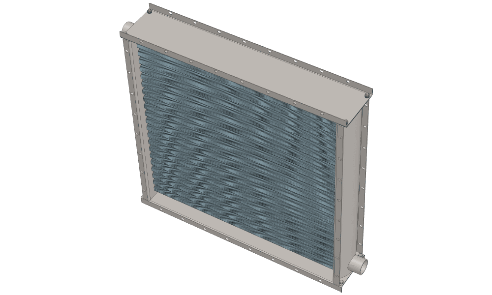 3 d модель парового воздухонагревателя. Площадь теплообмена 40.9 м2