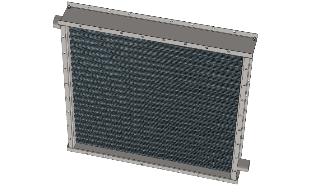 Чертеж парового воздухонагревателя. Вес 129 кг