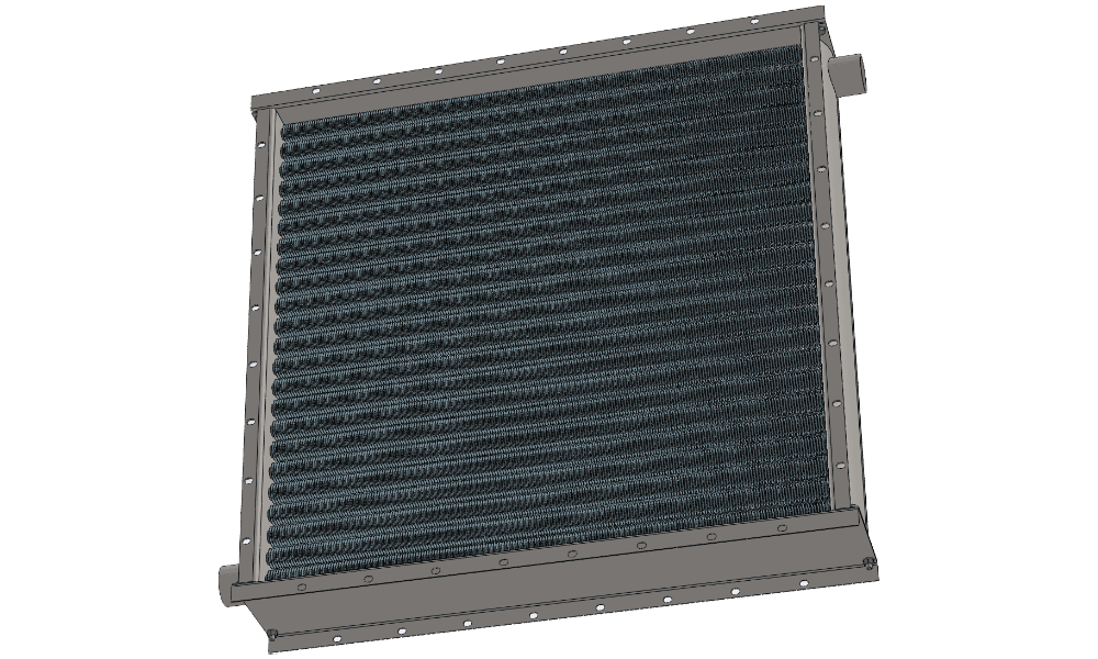 3 d модель парового воздухонагревателя. Площадь теплообмена 44.7 м2