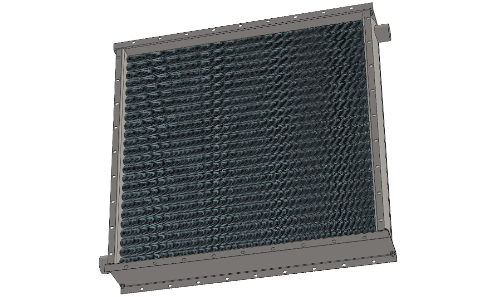 3 d модель парового воздухонагревателя. Площадь теплообмена 48.7 м2