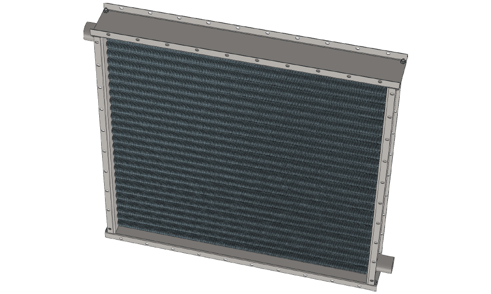 Чертеж парового воздухонагревателя. Вес 160 кг