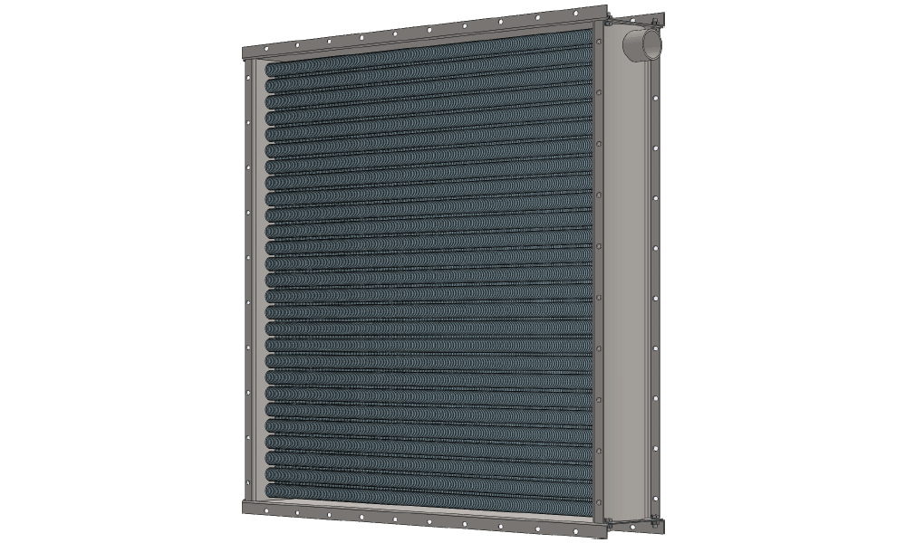 3 d модель парового воздухонагревателя. Площадь теплообмена 61.8 м2