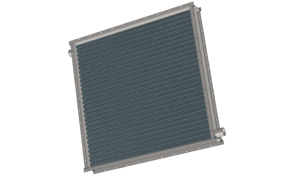 Чертеж парового воздухонагревателя. Вес 182 кг