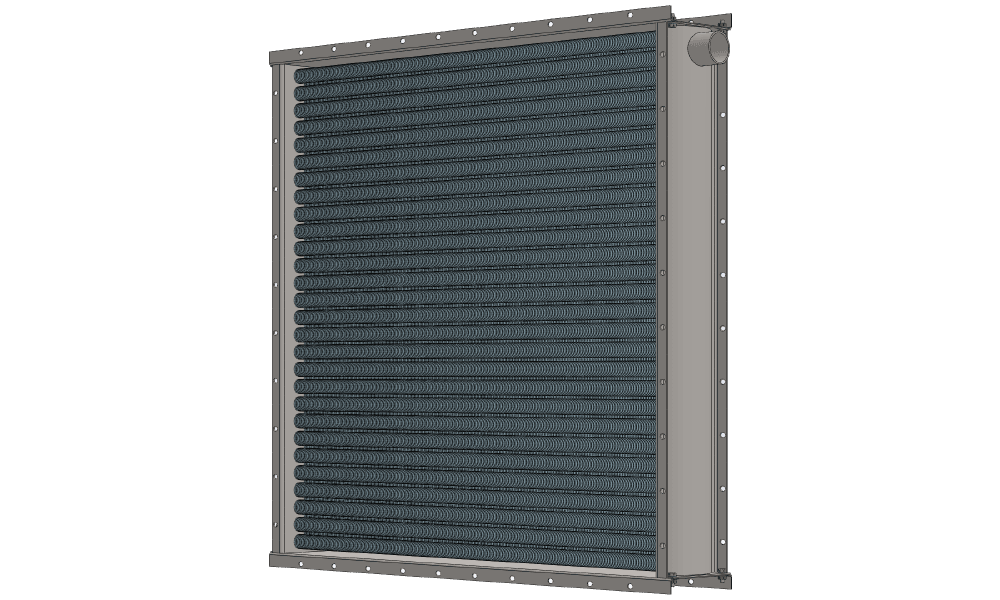 3 d модель парового воздухонагревателя. Площадь теплообмена 66.5 м2