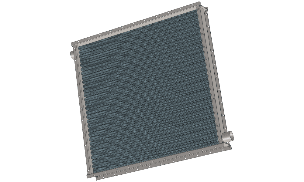 Чертеж парового воздухонагревателя. Вес 195 кг