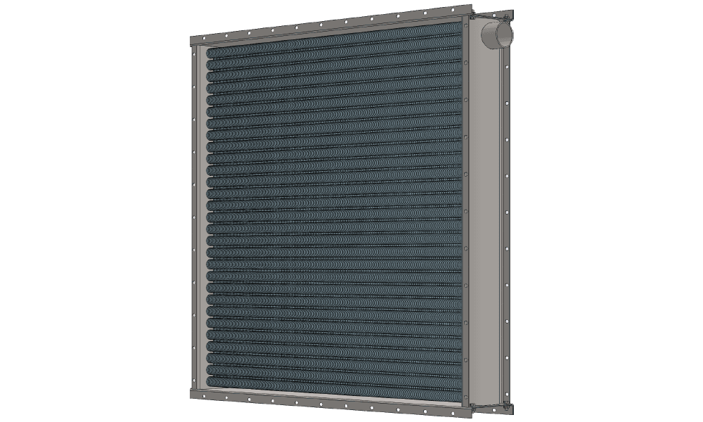 3 d модель парового воздухонагревателя. Площадь теплообмена 71.3 м2