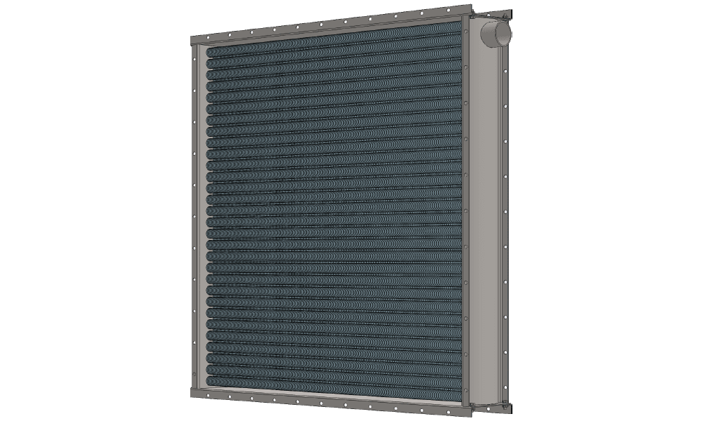 3 d модель парового воздухонагревателя. Площадь теплообмена 76.3 м2