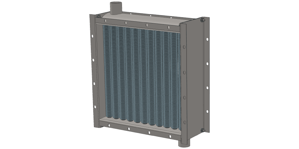 3 d модель парового воздухонагревателя. Площадь теплообмена 10.1 м2