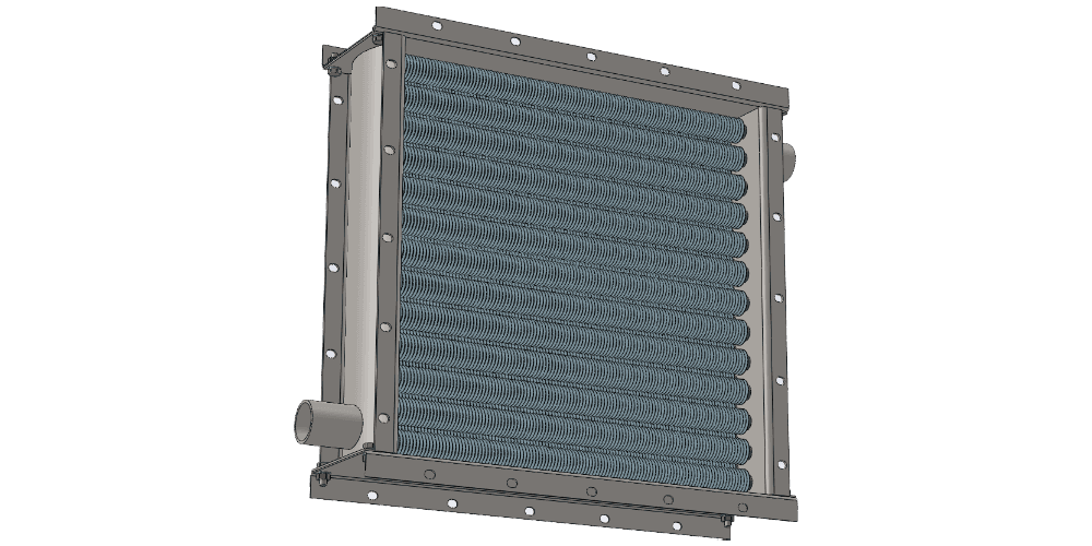 Чертеж парового воздухонагревателя. Вес 51 кг