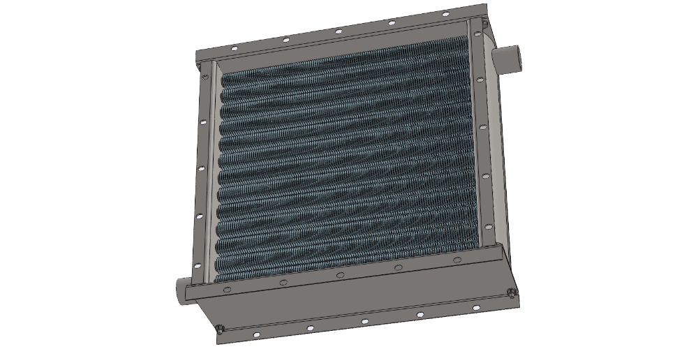 3 d модель парового воздухонагревателя. Площадь теплообмена 14.1 м2