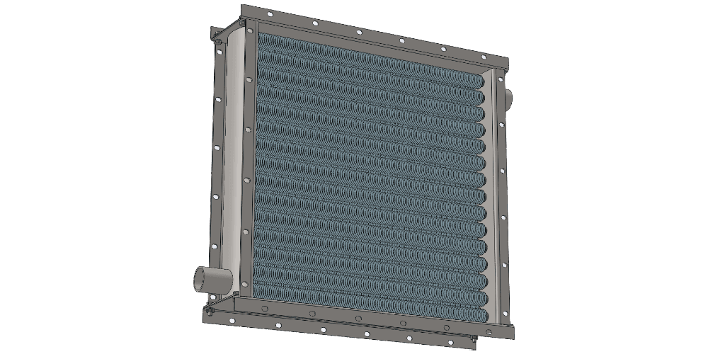 Чертеж парового воздухонагревателя. Вес 63 кг