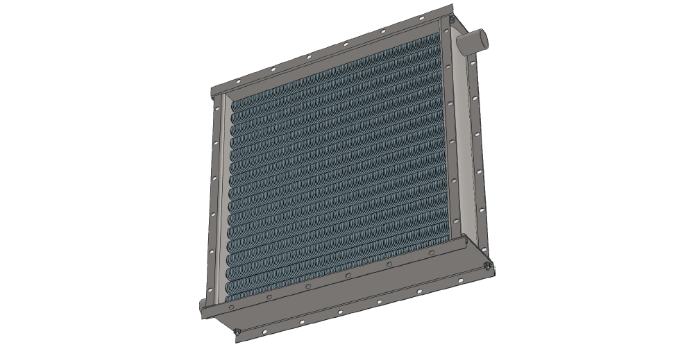 Чертеж парового воздухонагревателя. Вес 70 кг