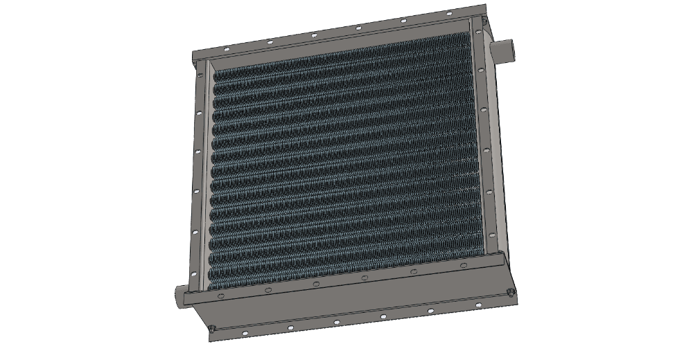 3 d модель парового воздухонагревателя. Площадь теплообмена 21.4 м2