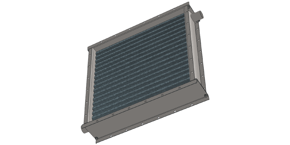 Чертеж парового воздухонагревателя. Вес 77 кг