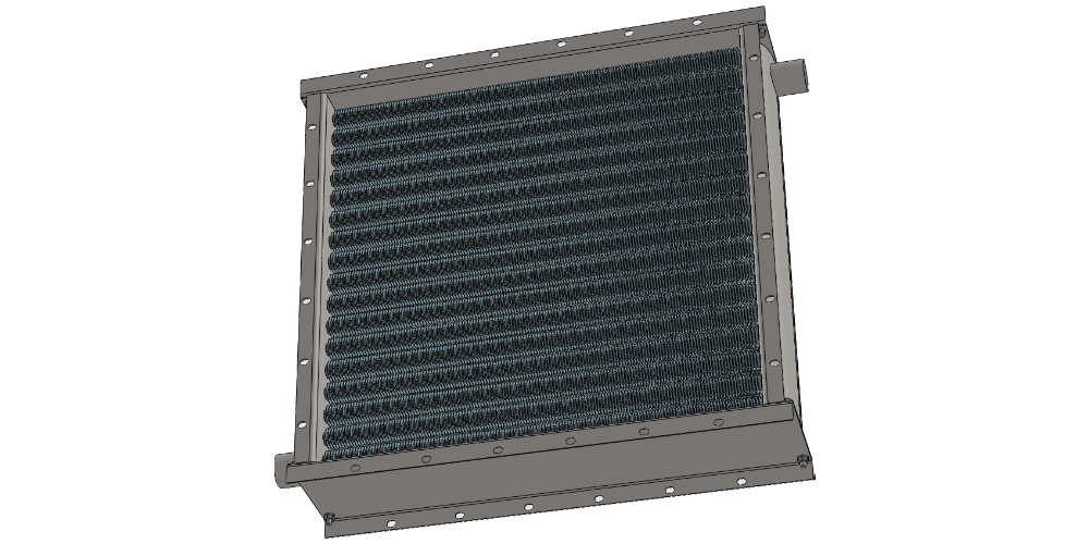 3 d модель парового воздухонагревателя. Площадь теплообмена 24.3 м2