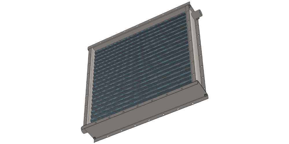 Чертеж парового воздухонагревателя. Вес 102 кг