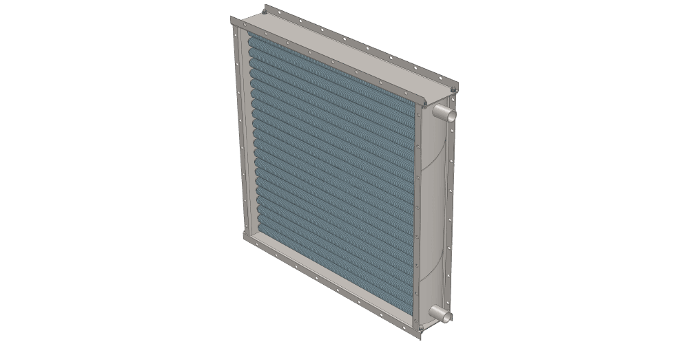 Чертеж водяного воздухонагревателя. Вес 110 кг