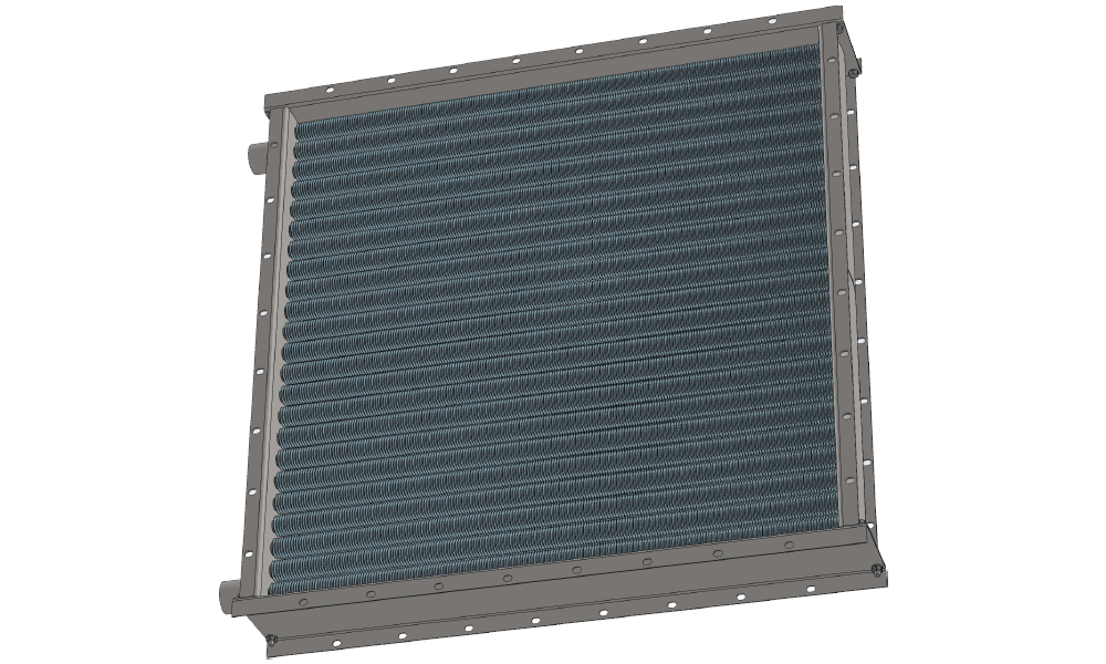 Чертеж водяного воздухонагревателя. Вес 129 кг