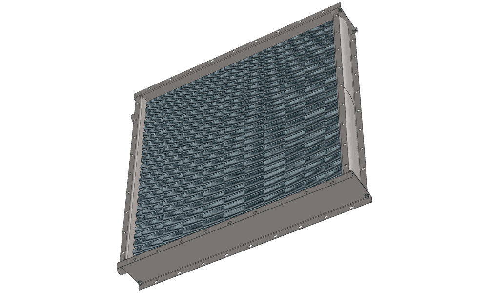 Чертеж водяного воздухонагревателя. Вес 139 кг